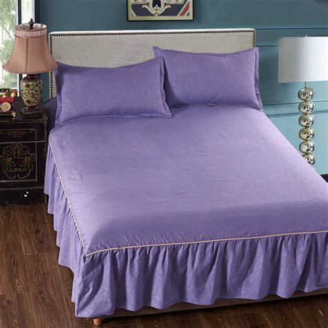 Chic Solid Bed Skirts For Bedroom Dorm St16 Mattress Protector Home