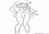 Coloring School Girl Anime Pages Getcolorings Getdrawings sketch template