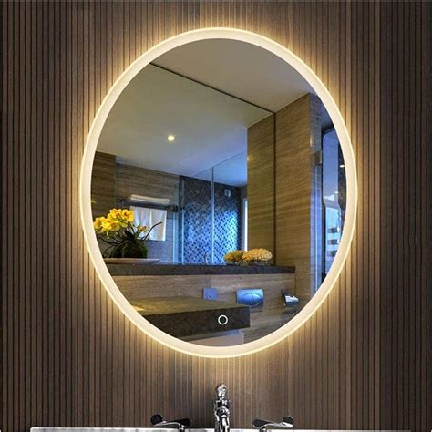 jkfzd espejo  luz led espejo de maquillaje  bano espejo de pared sin marco ovalado color