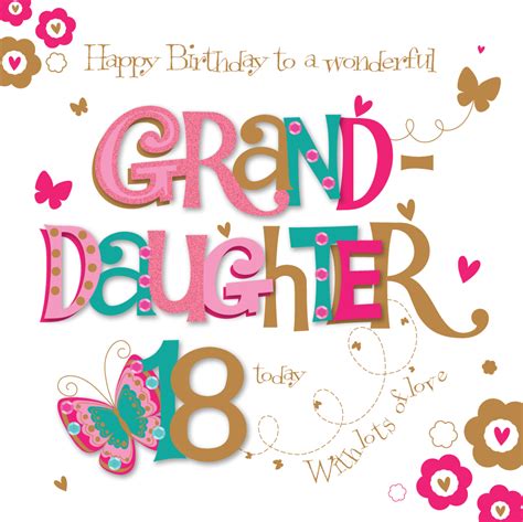 Granddaughter 18th Birthday Greeting Card Cards Love Kates