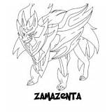 Pokemon Coloring Pages Shield Sword Zacian Legendary Xcolorings Zamazenta sketch template