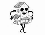 Nice House Coloring Coloringcrew sketch template