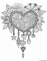 Mandala Heart Coloring Pages Catcher Zen Adult Dreams Printable Color sketch template