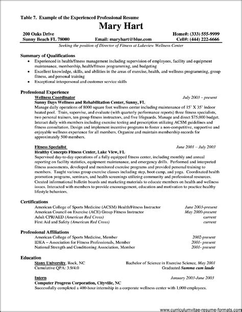 sample resume templates  experienced  professionals temiarianab