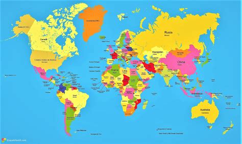 mapa del mundo  sus nombres ristas