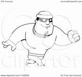 Robber Clipart Coloring Cartoon Walking Male Outlined Vector Thoman Cory Royalty sketch template
