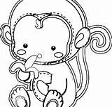 Coloring Cute Pages Baby Monkeys Monkey Getcolorings Color Print Printable sketch template