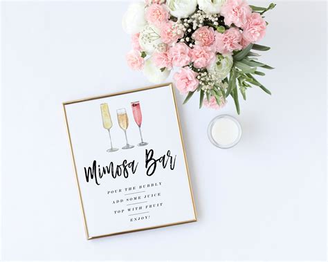 mimosa bar sign  printable mimosa sign printable etsy