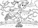 Coloring Rollerblades sketch template