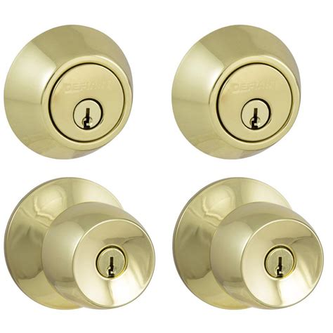 keyed entry home front door knob lock deadbolt combo security set  pack brass ebay