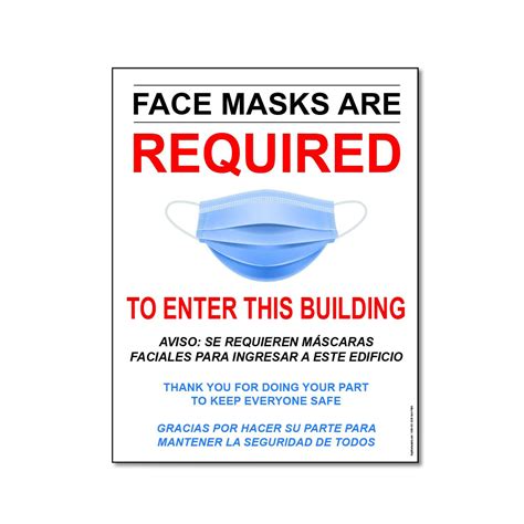 face masks required sign  cardstock paper napnameplatescom