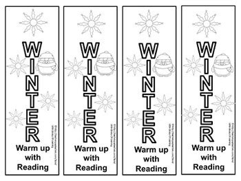 winter bookmarks  color   library  learning tpt