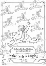 Christmas Days Leaping Lords Illustration Choose Board Children sketch template