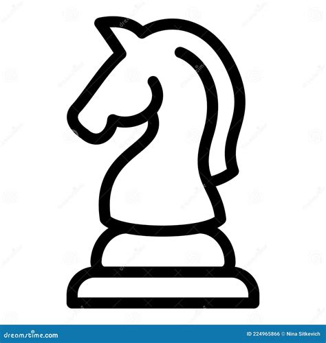 chess knight icon outline style stock vector illustration  logo