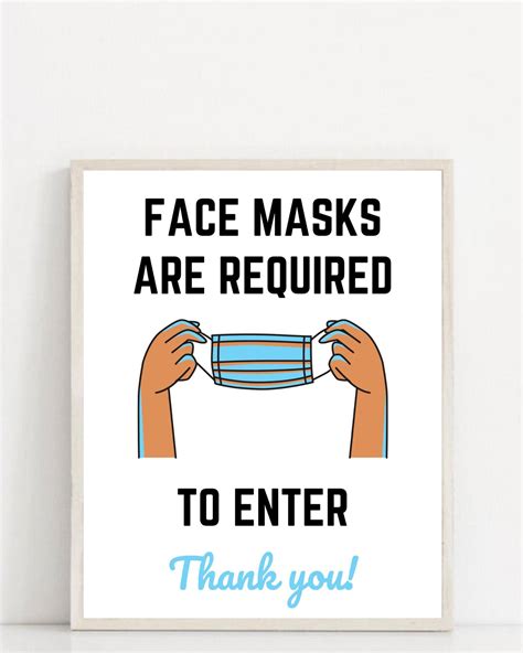 face masks required  enter business social distance sign digital