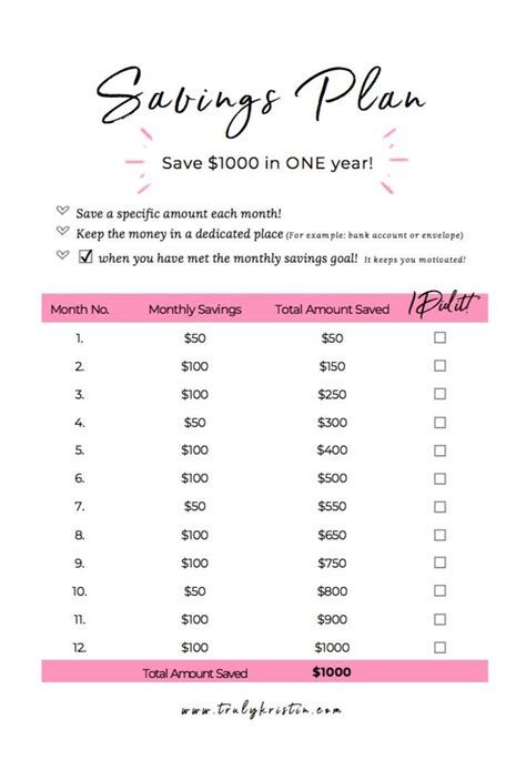 1000 savings plan printable use the savings plan to help you save