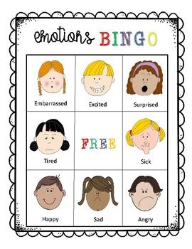 emotions bingo game  msmorenospreschool tpt