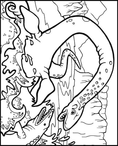 swimming dinosaur microplata coloring page printable