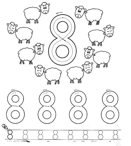 number   tracing  coloring worksheets crafts