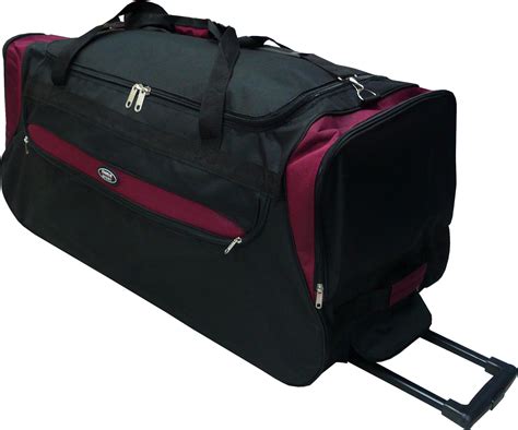 polyester rolling wheeled duffel bag travel duffel bag  wheel brrgundy walmartcom