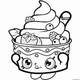 Coloring Shopkins Strawberry Pages Icecream Printable sketch template