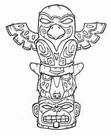 Totem Pole Coloring Pages Poles American Native Drawing Craft Easy Drawings Printable Template Tattoo Totems Wolf Color Animal Symbols Tiki sketch template