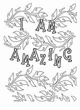 Coloring Pages Self Am Amazing Lds Etsy Sheets Yourself Getcolorings Adult Printable Sold Book sketch template