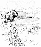 Bear Coloring Pages Drawing Bears Volcanoes Volcano Cliff Eruption sketch template