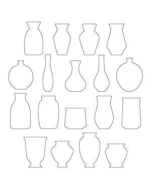 simple flower vase outline patterns dfx eps  png  svg cut files