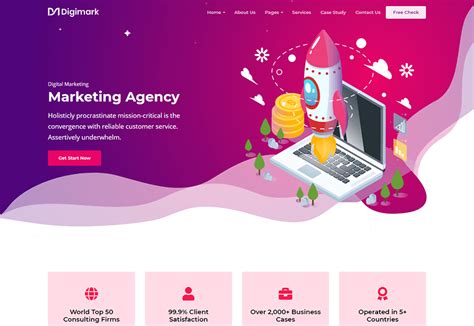 digital marketing website template  create  agency website radiustheme