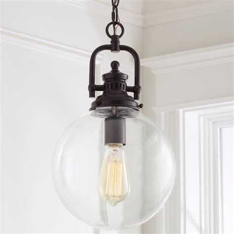 Clear Glass Globe Industrial Pendant Shades Of Light