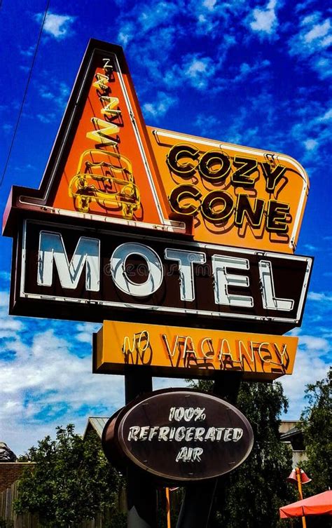 cozy cone motel sign editorial image image  cars pixar