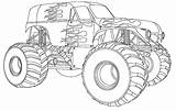 Monster Jam Coloring Truck Fire Pages Color sketch template