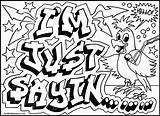 Coloring Graffiti Pages Cool Printable Popular sketch template