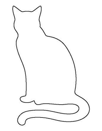 sitting cat pattern   printable outline  crafts creating