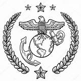 Marine Corps Insignia Military Drawing Eagle Anchor Globe Marines Logo Emblem Stock Usmc Vector Clipart Depositphotos Soldier United Skull Drawings sketch template