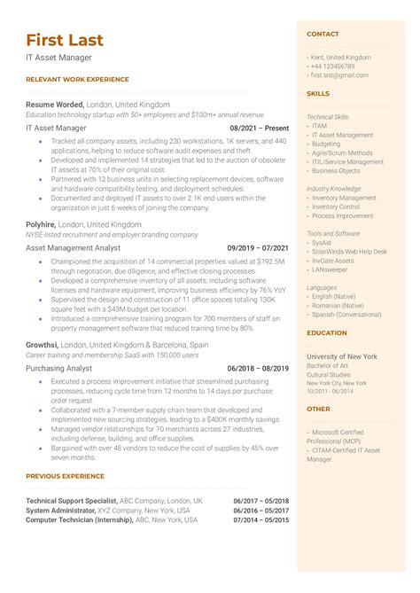 asset manager resume examples   resume worded