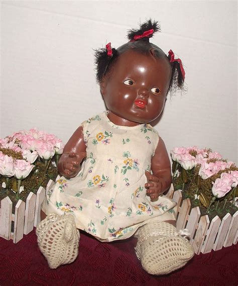 vintage beautiful black mama doll in rare size 18 circa 1930 from