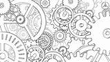 Gears Drawing Cogs Clock Steampunk Gear Coloring Drawings Mechanical Background Wheels Color Drawn Metal Hand Patterns Paintingvalley Pages Cog Seamless sketch template