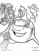 Coloring Pages Shark Tale Dreamworks Ernie Tales Printable Bert Characters Getcolorings Cartoons Template Color Animation sketch template