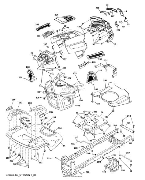 husqvarna yth    parts diagram  chassis frame
