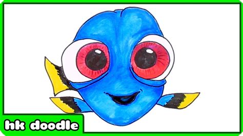 draw dory easy dory drawing  kids step  step drawing tutorials finding dory