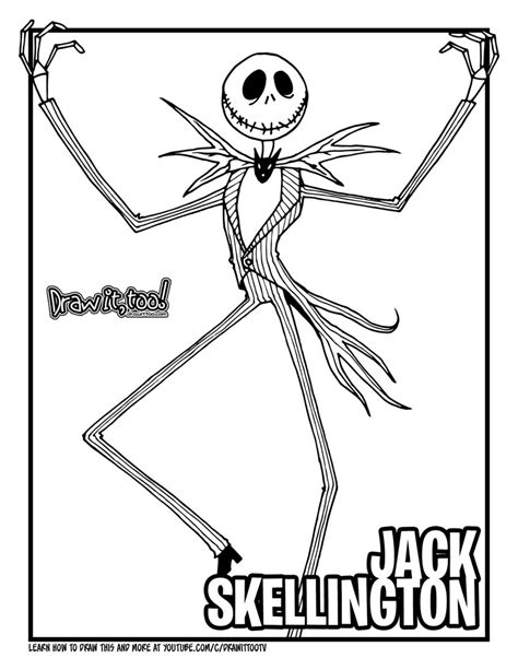 printable jack skellington coloring pages