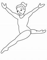 Gymnastics Coloring Pages Leap sketch template