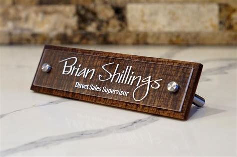 desk  plate rustic custom office  sign personalized etsy