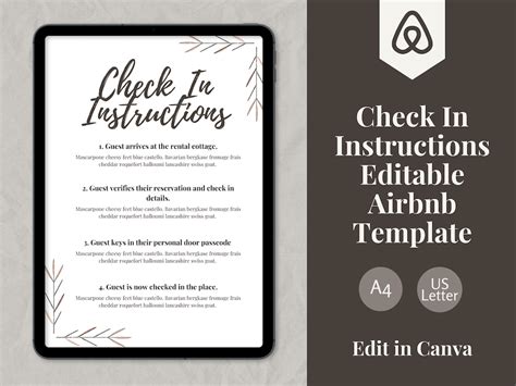 airbnb check  template instructions airbnb instant  etsy