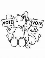 Coloring Pages Election Voting Vote Elephant Republican Printable Sheets Getcolorings Getdrawings Color Colorings sketch template