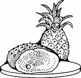 Coloring Pages Pineapple Clipart Printable Ham Drawing Kids Optical Illusion Vector Svg Sausages Food Clip Onlinelabels Library Popular Webstockreview Related sketch template