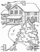 Coloring Pages Country Christmas Scenes Tree Color Printable Book 도안 Sheets Colouring Farm Adult Houses 크리스마스 Books Adults Under Kids sketch template