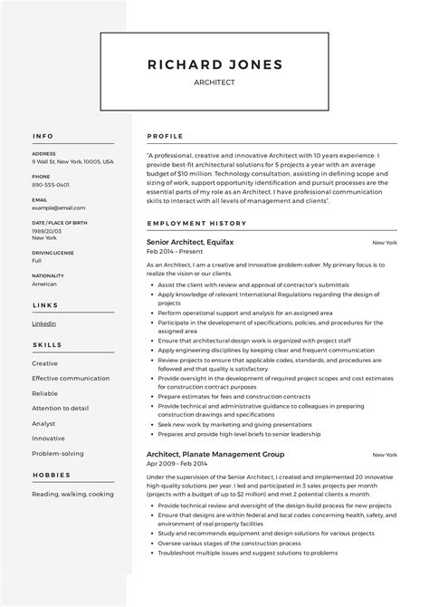 architect resume template architect resume registered nurse resume